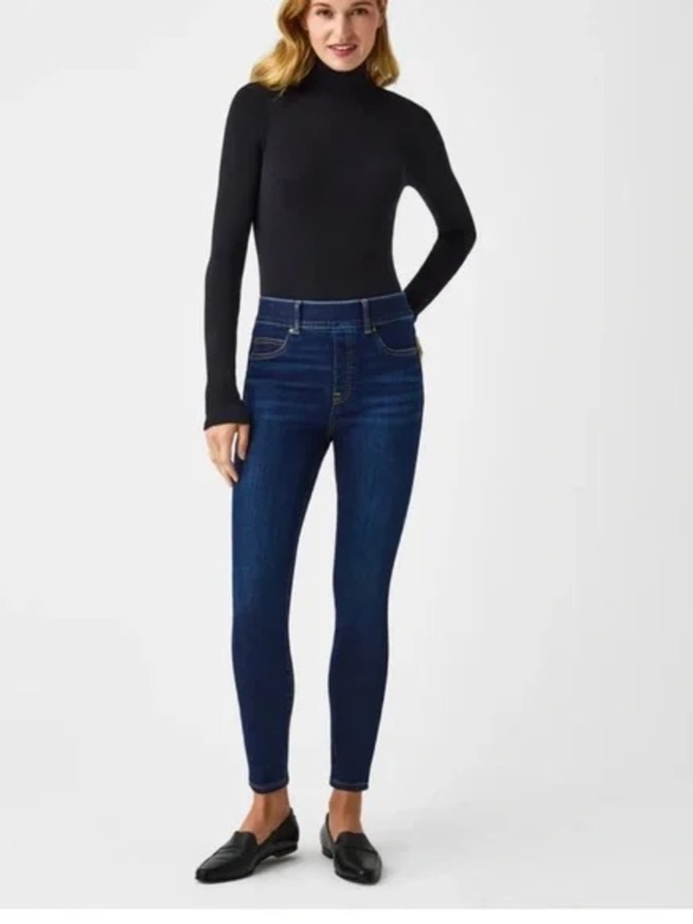 SPANX Dark Blue High-Rise Control Skinny Jeans